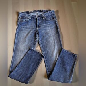 AG Adriano Goldschmied the Stilt Cigarette Jeans Straight Leg Blue Size 29